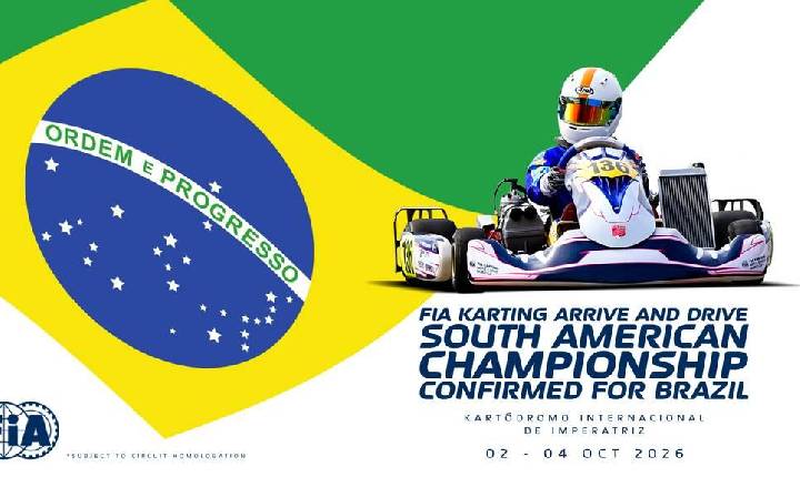 Brasil é confirmado como sede do Campeonato Sul-Americano FIA Karting Arrive and Drive 2026