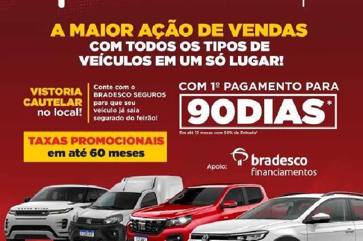 Feirão Zera Estoque tem mais de 200 veículos com condições especiais de financiamento pelo Banco Bradesco