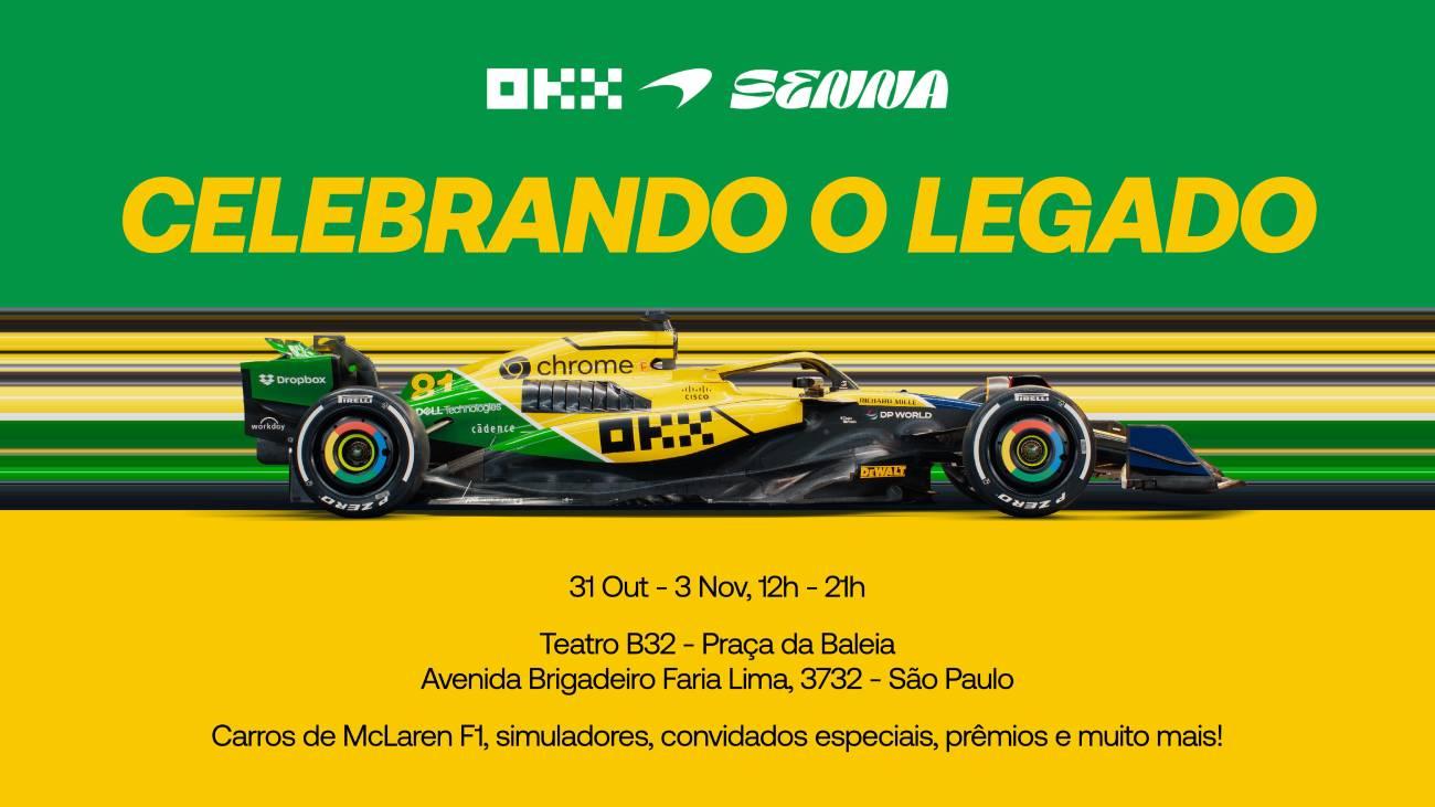 OKX homenageia Senna e traz uma experiência única de automobilismo para São Paulo