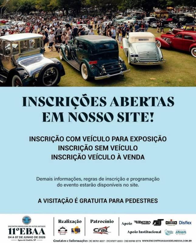 Inscrições para exposição e venda de veículos do EBAA 2026 estão abertas