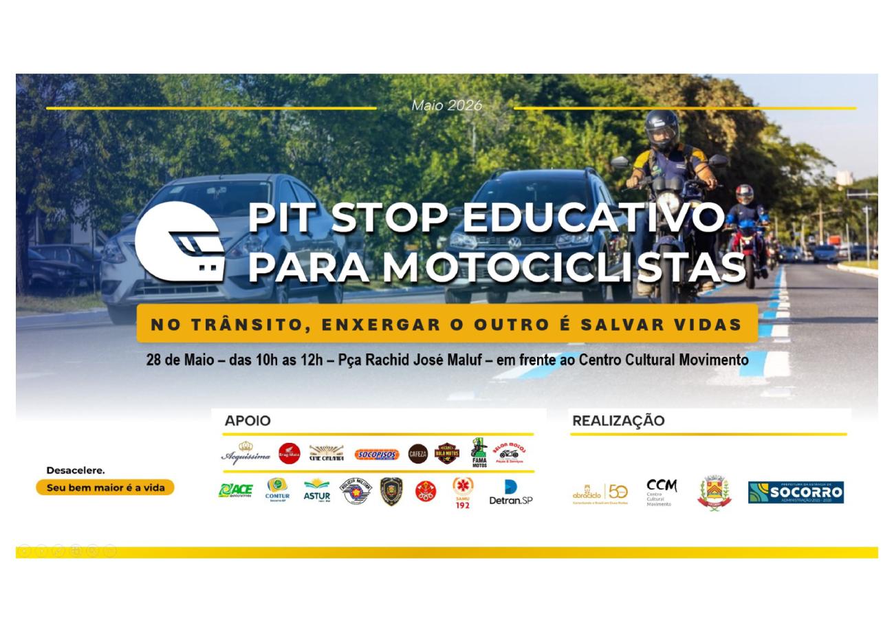Pit stop educativo para motociclistas leva conscientização sobre mobilidade e segurança viária a Socorro (SP)