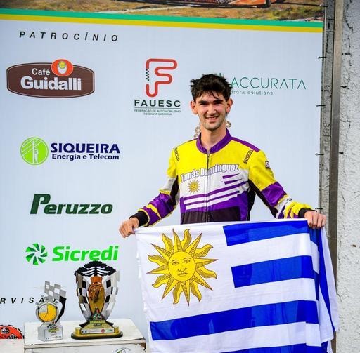 Uruguaio Tomás Dominguez escreveu seu nome na história com a conquista do título sul-brasileiro de kart em Lages