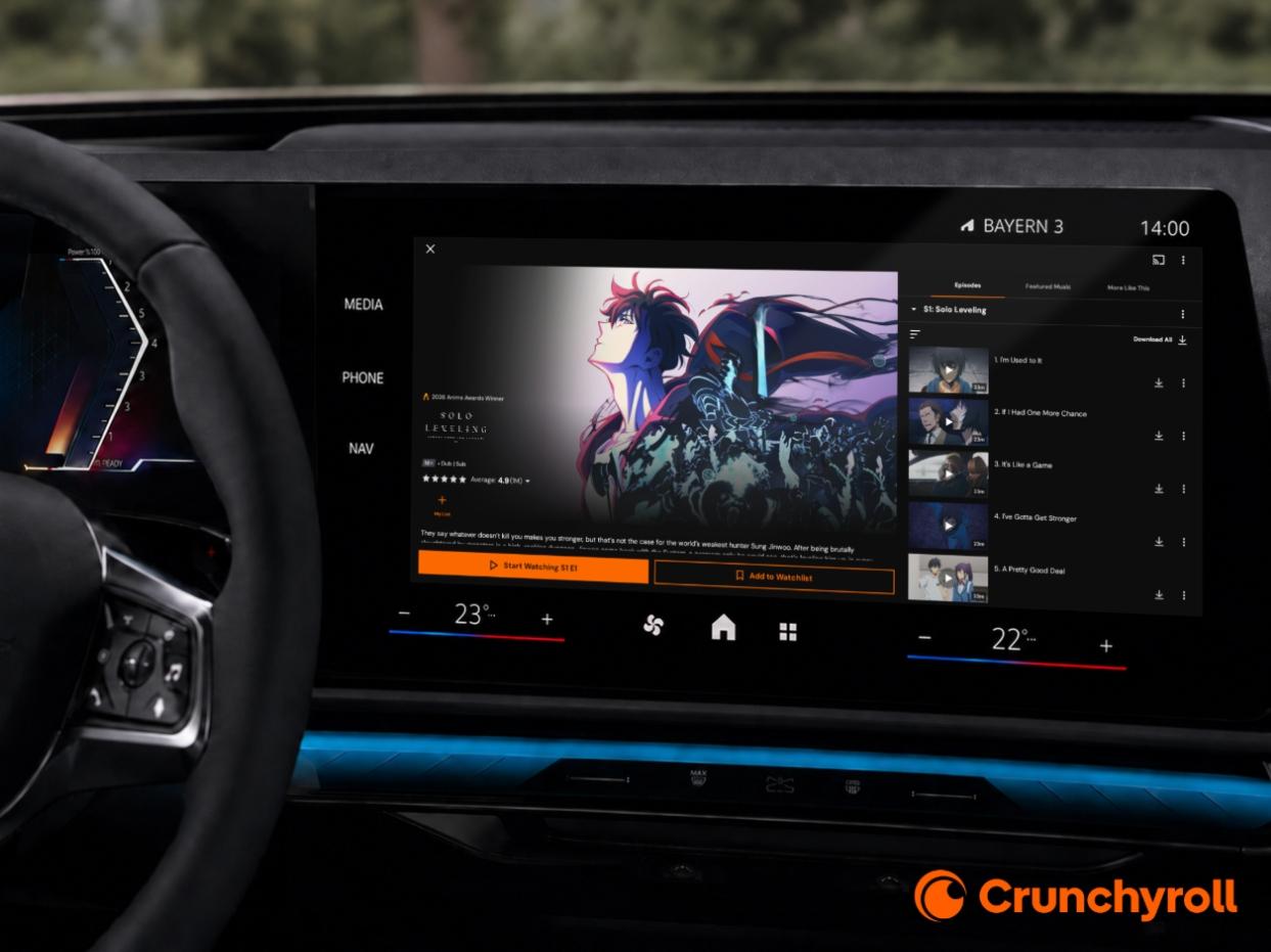 Anime sobre quatro rodas: Crunchyroll passa a ser integrada ao painel digital de novos carros de marcas globais