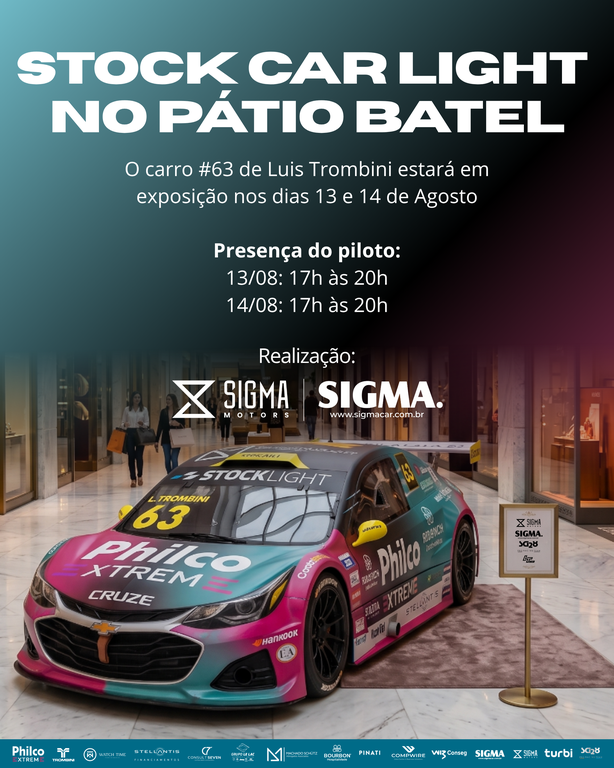 Luis Trombini estará no Pátio Batel com o Stock Light #63 a convite do Grupo Sigma