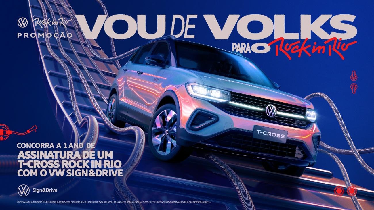 VW lança promoção: 7 assinaturas do T-Cross Rock in Rio. Participe já!