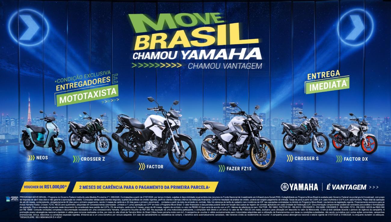 Yamaha tem disponibilidade de entrega imediata para o Move Brasil 