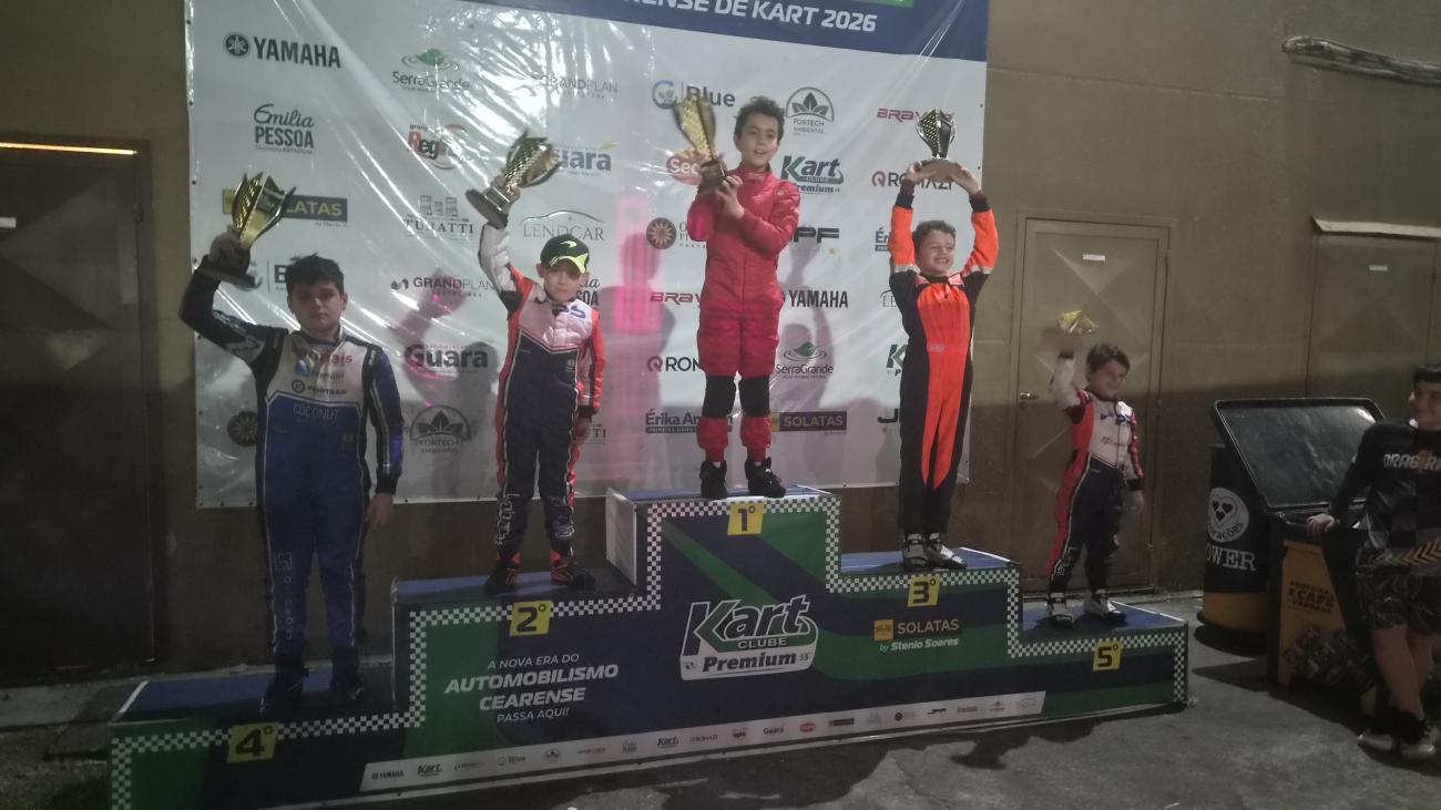 Luca Dias vence a 4ª etapa do Campeonato Cearense de Kart com atuação dominante na Cadete