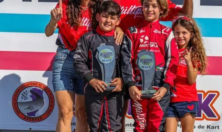 Entre ultrapassagens e superação, Irmãos Emerick sobem ao pódio no Capixaba de Kart