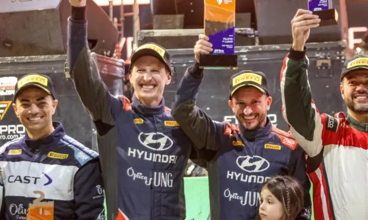 Evandro Carbonera e Jean Klein comemoram vitória em casa e vice-campeonato do Brasileiro de Rally  