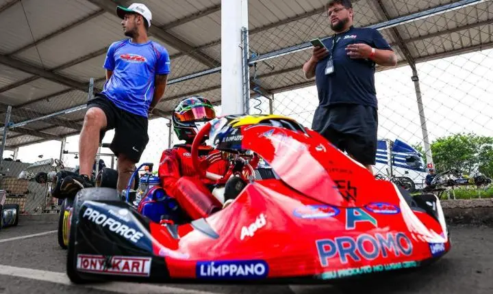 Gael Rampazzo fica perto do pódio da OKN Júnior na etapa do Circuito Paulista em Birigui  
