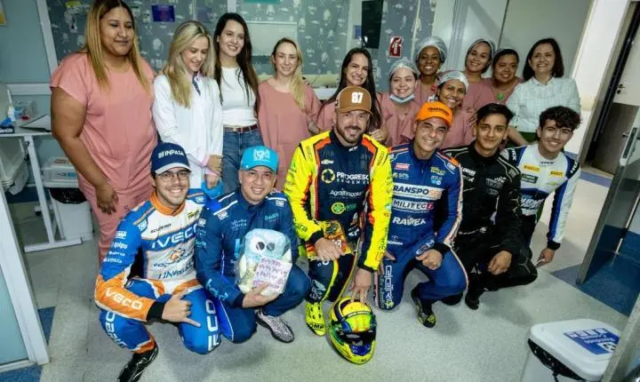 Pilotos da NASCAR Brasil levam solidariedade ao Hospital do Câncer de Mato Grosso antes da etapa de Cuiabá