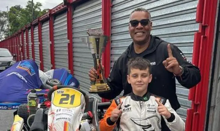 Soberano na chuva, Lorenzo Kuhn faz a pole, vence as três baterias na Granja Viana e fica mais perto da vaga no Mundial Rotax