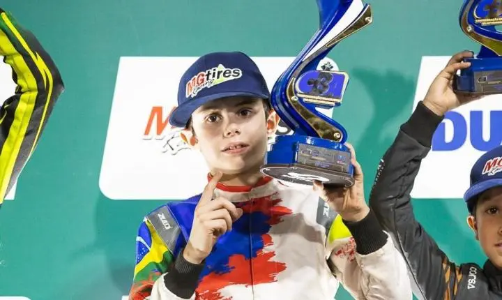 Talento catarinense, Miguel Faccio, sobe ao pódio da Mirim 