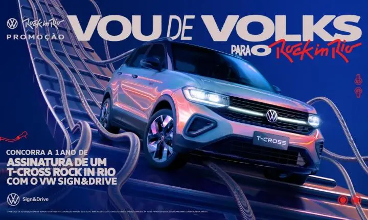 VW lança promoção: 7 assinaturas do T-Cross Rock in Rio. Participe já!